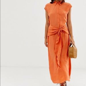 & Other Stories Orange Waist Knot Dress